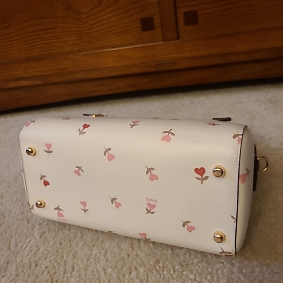 Coach Rowan Satchel Bag With Heart Floral Print - Picture 9 of 10